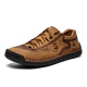 Zapatos de cuero para hombres Jeep Summer Avalte y casualidad de gran tamaño para hombres British Trendy Soft Sole 2025 Nuevos zapatos para hombres de Lace-Up 9926 Caki 46