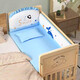
Watch baby crib multifunctional bed children's bed baby bed splicing bed solid wood crib movable small bed mosquito net + brown pad