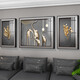 Light luxury abstract living room decoration painting feel sofa background wall soft furnishing mural simple and atmospheric study crystal porcelain painting TXMG12048 Middle 100*70cm/right 50*70cm suitable for 3