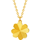 Zhou Saturday Fu Four-leaf Crop Gold Necklace Pendant Girls' Birthday Gift Price A0611665 About 3.49g 40+5cm