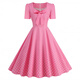 Han Feinus 80er Jahre Hepburn-Stil Retro Polka Dot Rock Bar Tanz Performance Hochzeit Morgen Robe Hong Kong Style Goddess-Sensual-Kleid JY15763 S