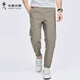 Danse avec le loup [trois défenses] Pantalon décontracté à séchage rapide pour hommes 2025 Été Nouvelle taille élastique Pantalage de pied de banlieue de banlieue 4005 kaki 701 m (170)