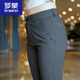 ROMON men's casual pants spring and summer 2025 new fashion versatile elastic driving commuter straight pants men's dad suit T-838 gray 28 (80-Jin[Jin equals 0.5 kg])