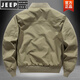 JEEP SPIRIT飞行夹克男休闲薄款工装外套男士春秋新款宽松秋冬防风男装棒球服 JWD9226黑色-加棉 M