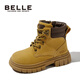 Belle Children's Shoes Girls' British Style Martin Boots Autumn New Boots Boots Children's Baby Fashion Leather Boots Gravel Camel 34 Foot Length 20.9-21.5cm