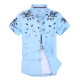 Suowanyi (Suowanyi) Camisa de manga corta de verano para hombres Estilo coreano y camisa de pulgada blanca estampada de moda 826 White M 90-105Jin [Jin equivale a 0.5 kg]