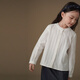 Hajihaji children's clothing spring and autumn children's long-sleeved tops skin-friendly cotton texture girls white shirt simple and high-end original white 160