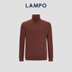 Blue Leopard (LAMPO) Qiji Red Autumn and Winter New Fashion Casual Wool Sweater Men's High Lapel Plush Silk Blended Sweater Red M (46)
