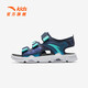 ANTA children's sandals, girls' shoes, 2025 summer new children's sports shoes, open-toe arch beach shoes, boys, new ink blue/fluorescent aqua-9 34