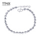 TTMIX shiny platinum bracelet for women pt950 platinum faceted laser beads bracelet for girlfriend 4.3-4.5g 17+2cm thick 3.5mm