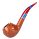 沙芬（SAVINELLI）进口手工烟斗石楠木P466面具673彩烟嘴老式6mm过滤芯烟斗男士礼品 【面具670型 经典大号弯斗】