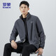 
ROMON Jacket Men's Spring and Autumn Imitation Lamb Fleece Stand Collar Fleece Jacket Men's Gray AXL