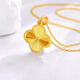 Chuxiao clover gold pendant, fashionable and simple transfer necklace, exquisite gold-covered silver pendant necklace as a gift for best friends, four-leaf clover pendant, gold-covered silver (gold is about 0.2