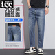 Lee DPRRE2025 NEUE NEIN-Punkte-Jeans-Männer Sommer Dünne Männer leicht lose geradlinige Männer Retro Elastichosen Trendy 829 Peacock Blue [Sommer] [Boutique-Produkt Dünnmodell 32 (Taillenumfang 2 Fuß 5)