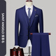 Announcement Bird Suit Men's Professional Suit Business Banquet Two-piece Set Three-piece Groom Wedding Dress Violet Clothes + Pants + Vest 3XL 185 Code/