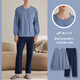 Fenteng Spring and Autumn Couples New Long-sleeved Pajamas Pure Cotton Pullover Women's Round Neck Large Size Men's Youth Cotton Home Clothing Set