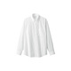 无印良品（MUJI）男式 水洗 平纹 长袖衬衫 男士长袖衬衣外套 翻领 AC2WPC5S 白色 XL （180/104A）
