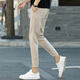 
Jedi Spring and Autumn Men's Long Pants Slim Korean Style Micro-Stretched Casual Pants Straight Thick Professional Business Work Trousers 9885 Black Thin Cropped Pants 33 [2.6 feet]