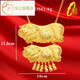 Mu Qiansha Golden Pig Necklace Women's Bridal Wedding Accessories Simulated Gold Dragon and Phoenix Golden Pig Pendant Wedding Three Gold Jewelry Double Lucky Pig Necklace + Gift Box (Including Real Gold Gift Box