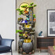 Agua de agua Gran rocosa que fluye en la fuente de agua Fuente Sala de estar Riqueza Riqueza Feng Shui Humidificador Circulación de montaña Decoración de paisajes 9923 Pequeña altura 108 cm
