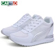 CARTELO spring and autumn invisible inner heightening 8CM sports shoes women's shoes heightening thick sole sneakers small taller casual travel shoes 1289 white 35