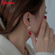 Guanpu Pavilion Fat Donglai's same style pt950 platinum plain hoop earrings PT950 women's simple and versatile ear hoops with a sense of temperament earrings for girls, small fat hoop earrings