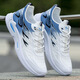 Sportschuhe Herrenschuhe Frühling und Sommer atmungsaktives weiches alleinige Netzschuhe Herren lässige Schuhe leichte schockabsorbierende Trendschuhe Männer Weiß und Blau K333 40