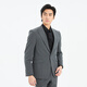 Lilang Youth Business Men's Two-Color Striped Suit Men's Lapel Collar Formal Two-piece Set A5CXF93 Medium Gray 180A