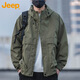 Jeep (JEEP) jacket men's autumn and winter trendy hooded assault jacket men's casual loose work clothes military green XL