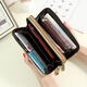 CHONGSUKEI small/ck wallet women's long 2025 new European and American fashion large capacity double zipper mobile phone bag printed wrist bag MM coffee