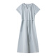 Vanciman light blue French V-neck dress for women 2025 summer new waistband lace slim casual long skirt M9733 light blue L