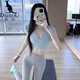 Kangaroo (DAISHU) high-looking yoga clothing suit for women 2025 new high-end Pilates training vest summer fitness clothing top suit light blue top + light gray pants M (95-105Jin Jin equals 0.5 kg)
