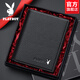 Playboy (PLAYBOY) new wallet for men genuine leather short wallet cowhide wallet vertical thin wallet + dad black J5201021