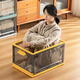 Vipero German Caja de almacenamiento Box Box Box Box Box Book Student Ordenamiento móvil Caja plegable Box de almacenamiento de la clase Mango Amarillo 47*5*3524 cm con polea