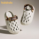Balabala children's sandals 2026 new boys soft sole wear-resistant medium and large children's outdoor beach sandals summer baby hole shoes fog gray 37 inner length 23cm suitable for feet 36-37