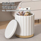 Chibalun dressing stool dressing table stool small bedroom makeup chair small round stool soft bag can store household shoe changing stool