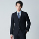 Anniversary Bird Suit Men's Suit Same as the Shopping Mall 2025 Spring Business Formal Double Slit Suit and Trouser Suit Mineral Blue Multi-line Small Hidden Check Pattern 46 A(170/92) /Please note the waist or trousers