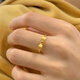 Shilian applies to 2024 new ring women's bow index finger ring wheat ear gold 18K non-fading simple small four wheat ear ring adjustable