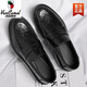 Western Region Kamel echtes Leder-Herren-Slipper fauler Trend Frühling Männerschuhe Britische Freizeitleder Schuhe Koreanische Version von Doudou Schuhen Männer 3518 Schwarz T.S.L Echtes Lederstil-Camel Official 38