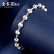 Jin Duoxi Sparkling Galaxy Platinum Bracelet for Women Pt950 Plain Chain Platinum Watermelon Beads Bracelet Lover Gift for Girlfriend Approximately 16+2cm Thick Approximately 5mm Weight Approximately 8.4-8.6 Grams