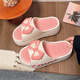 Autumn summer high heel thick-soled slippers for women in summer new cute bow home bathroom sandals to increase height wearing sponge cake sole beige 38-39 suitable for sizes 37-38