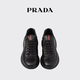 PRADA/Prada Gift Men's Prada Americas Cup Nappa Sheep Leather Sneakers Black 41 (7)