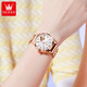 
OLEVS Swiss certified brand watch women's fully automatic mechanical watch fashion temperament women's watch hollow women's watch gift OLEVS-6636-Rose steel white surface