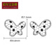 Centenary Baojinxiang PT950 Platinum Butterfly Earrings for Women Fish Scale CNC Car Flower Platinum Earrings for Girlfriends Light Luxury and High-Level Gifts Platinum Butterfly Fish Scale Earrings Weighing About 3.9-4 Grams
