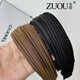 Zuoou Zuoou coffee color high skull wide edge hairband women's Korean simple pleated hairpin high-end retro headband hair hole black