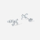 ZLF (ZLF) pt950 platinum earrings for women, fashionable glossy bow earrings for girlfriend, one pair - 2.2g