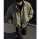NYING silhouette windproof flight jacket men's 25 spring and autumn new American trendy brand cleanfit handsome stand collar H1039 military green XL (125-145Jin Jin equals 0.5 kg)