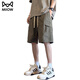 Katze Künstliche Shorts Herren Sommer 2025 Neue Eis Silk coole lässige glassische Straße Hosen Herren trendig vielseitig Fünf-Punkte-Hosen DK701 GREEN + DK701 KHAKI XL