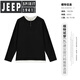 JEEP SPIRIT light luxury fake two-piece long-sleeved shirt for men in spring and autumn American fashion brand loose Henry collar bottoming shirt top floral gray S