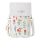 Dipper mobile phone bag halter neck touch screen wallet mobile phone case crossbody out small bag women's change card bag waterproof mobile phone case [white flowers]
